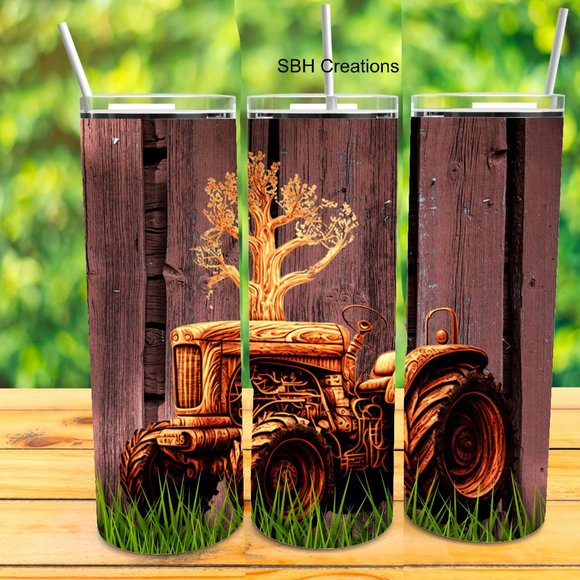 Antique Brown Tractor Tumbler - Picture 1 of 1